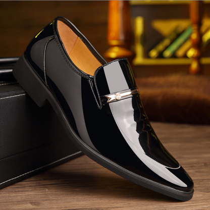 Loafers Heren - Glanzende Instapper met Gouden Detail | Elegant