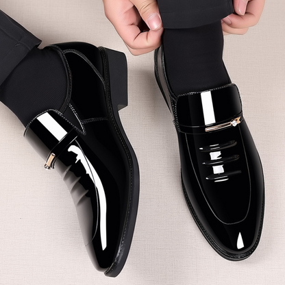 Loafers Heren - Glanzende Instapper met Gouden Detail | Elegant