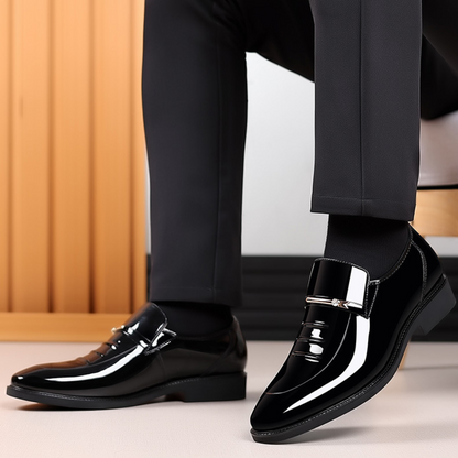 Loafers Heren - Glanzende Instapper met Gouden Detail | Elegant