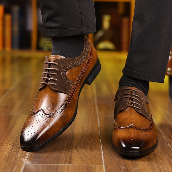 Schoenen Heren - Nette Veterschoen met Brogue Details | Elegant