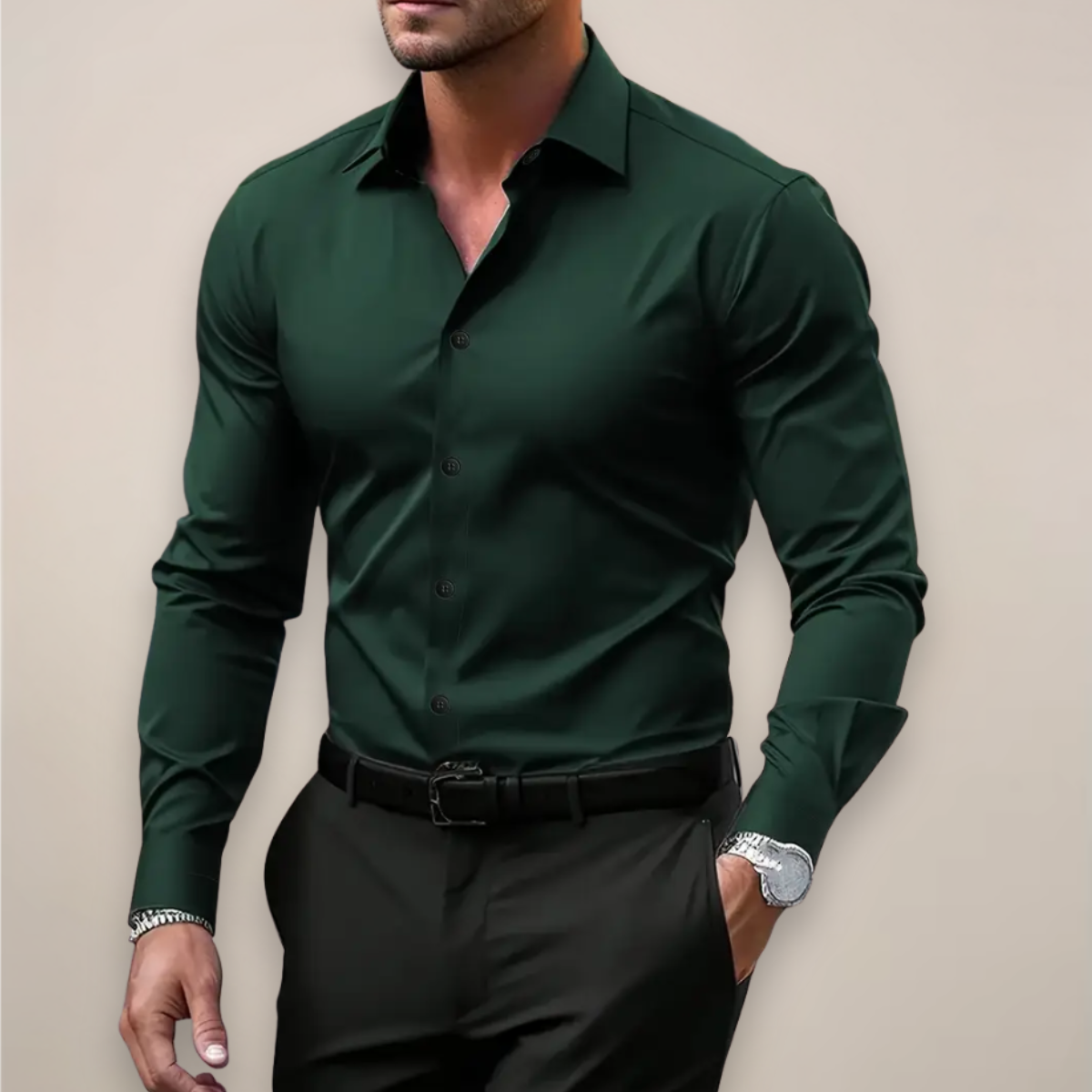 Overhemd Heren - Slim Fit met Lange Mouwen | Stijlvol Zakelijk