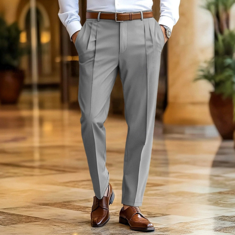 Pantalon Heren - Geplooide Taille met Rechte Pijp | Elegant