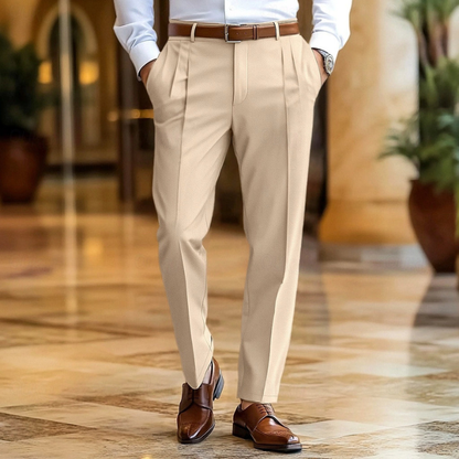 Pantalon Heren - Geplooide Taille met Rechte Pijp | Elegant