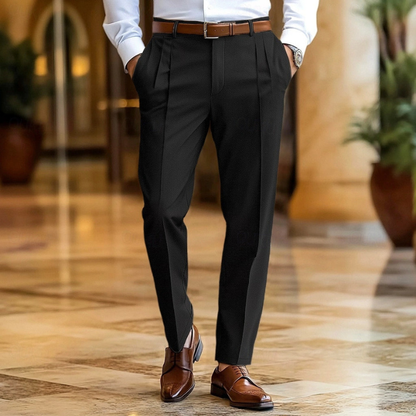Pantalon Heren - Geplooide Taille met Rechte Pijp | Elegant