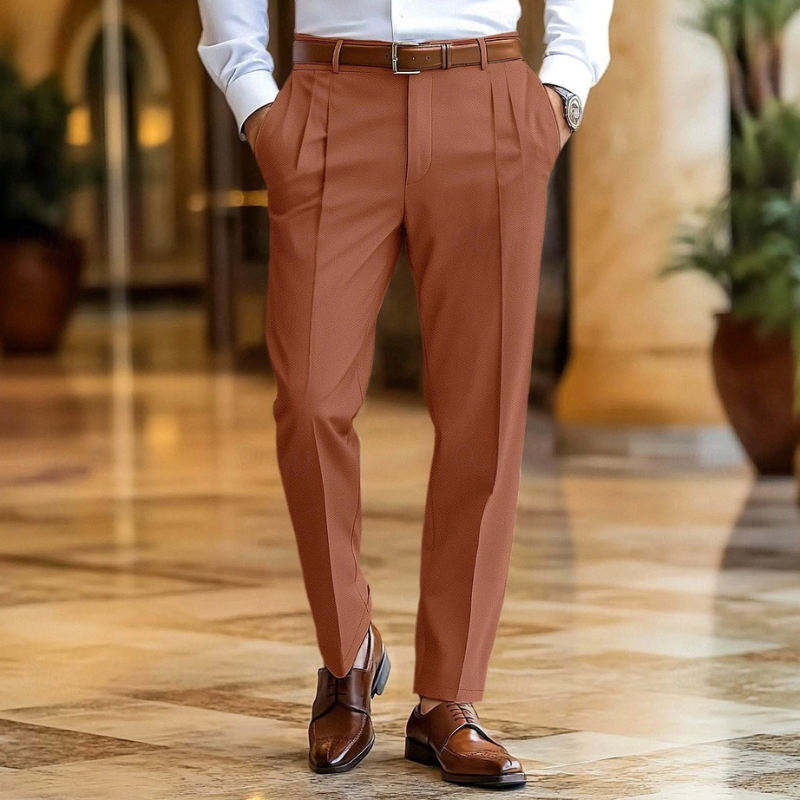 Pantalon Heren - Geplooide Taille met Rechte Pijp | Elegant