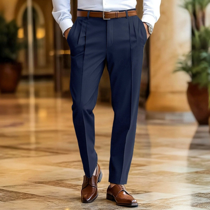 Pantalon Heren - Geplooide Taille met Rechte Pijp | Elegant