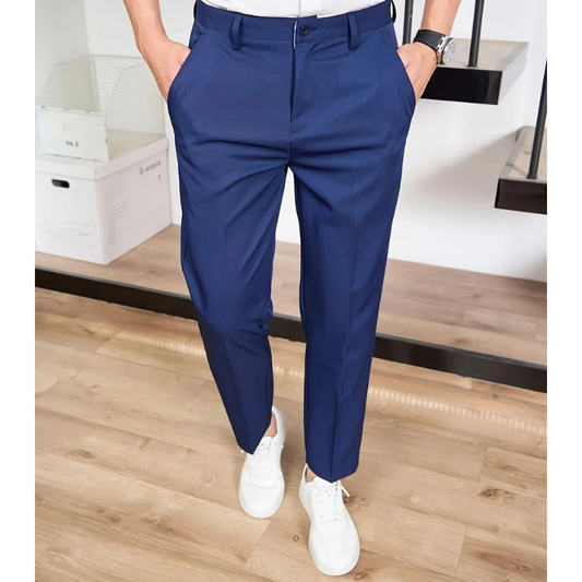 Pantalon Heren - Rechte Pijp met Persvouw en Knoopsluiting | Slim Fit