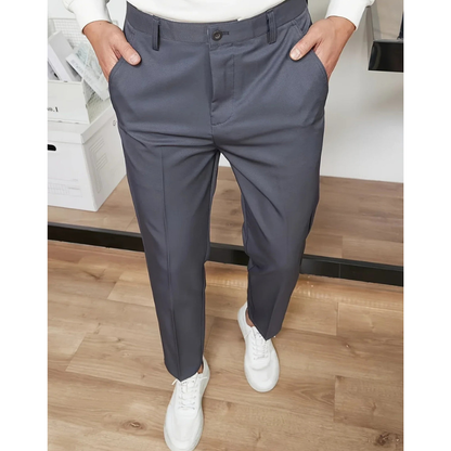 Pantalon Heren - Rechte Pijp met Persvouw en Knoopsluiting | Slim Fit