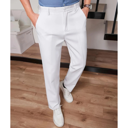 Pantalon Heren - Rechte Pijp met Persvouw en Knoopsluiting | Slim Fit