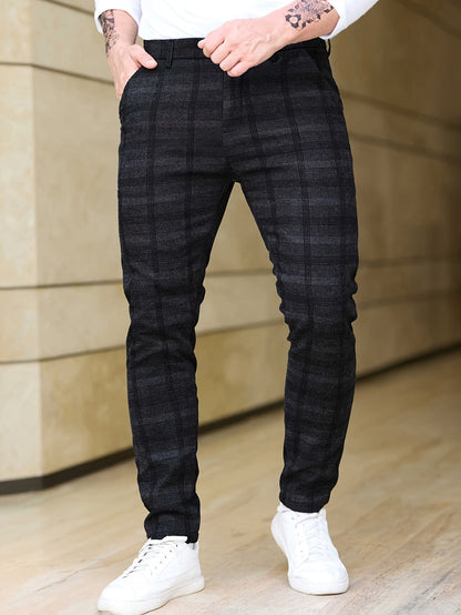 Pantalon Heren - Slim Fit Geruit Patroon met Zijzakken | Klassiek