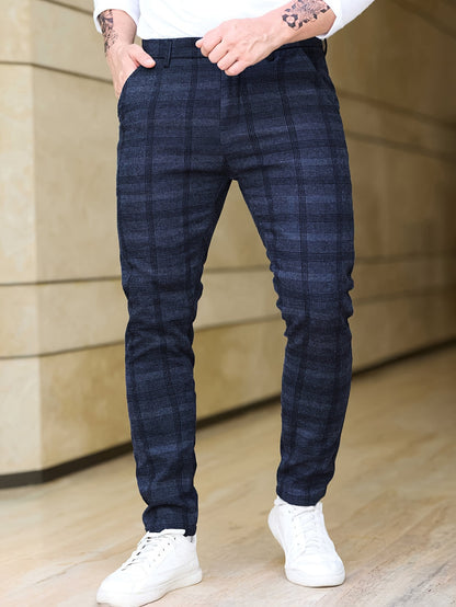 Pantalon Heren - Slim Fit Geruit Patroon met Zijzakken | Klassiek
