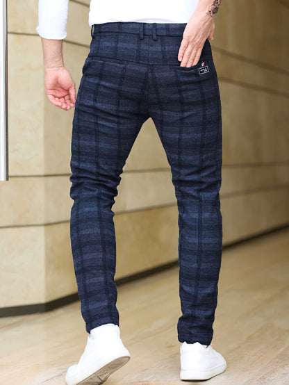 Pantalon Heren - Slim Fit Geruit Patroon met Zijzakken | Klassiek