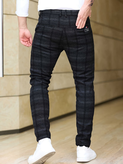 Pantalon Heren - Slim Fit Geruit Patroon met Zijzakken | Klassiek