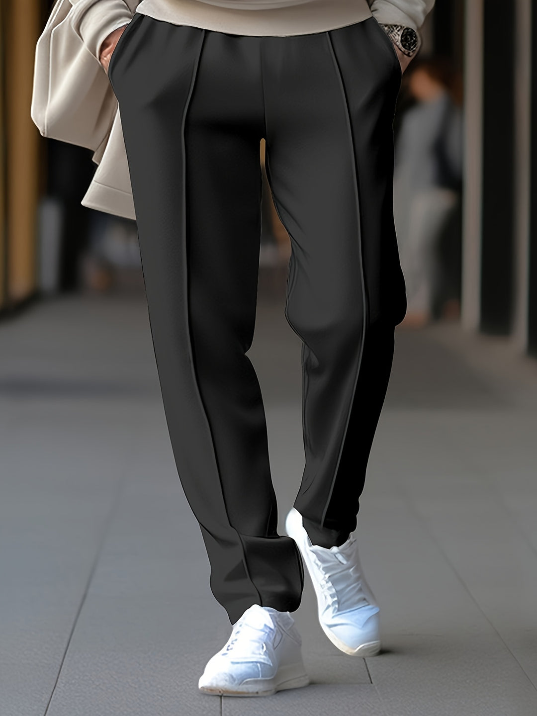 Pantalon Heren - Slim Fit met Naaddetail en Elastische Band | Chique
