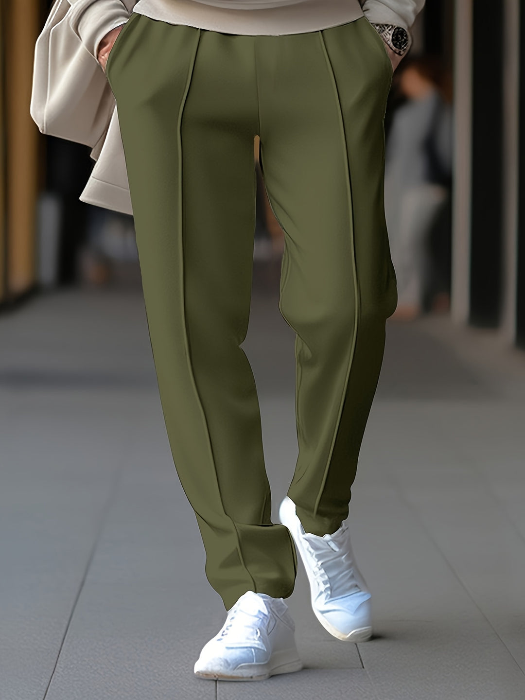 Pantalon Heren - Slim Fit met Naaddetail en Elastische Band | Chique
