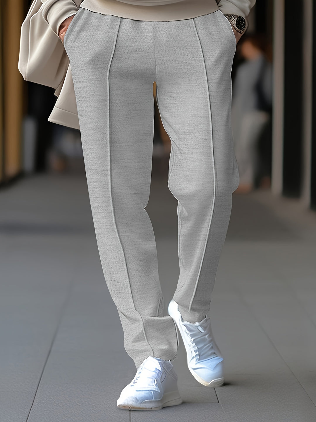 Pantalon Heren - Slim Fit met Naaddetail en Elastische Band | Chique