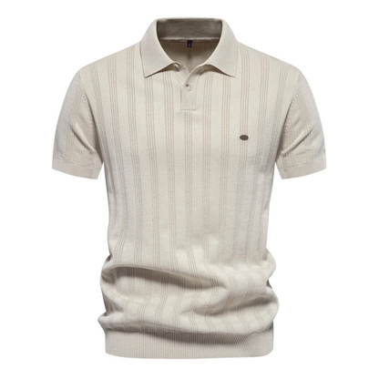 T Shirt Heren - Polokraag met Verticaal Streeppatroon | Modern