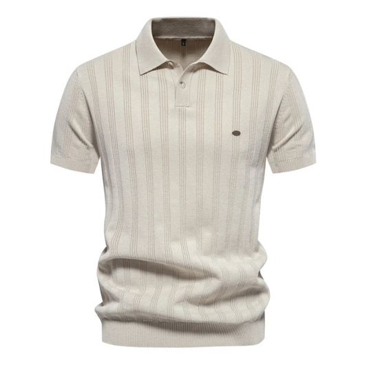T Shirt Heren - Polokraag met Verticaal Streeppatroon | Modern