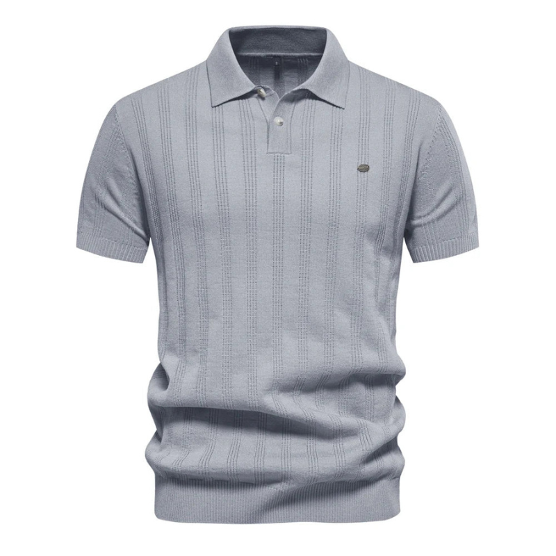 T Shirt Heren - Polokraag met Verticaal Streeppatroon | Modern