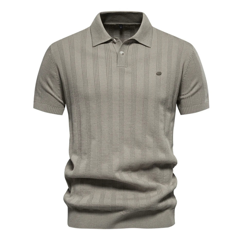T Shirt Heren - Polokraag met Verticaal Streeppatroon | Modern