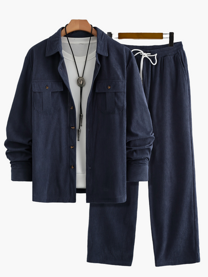 Co-ord Set Heren - Overhemdjack met Rechte Broek | Smart Casual