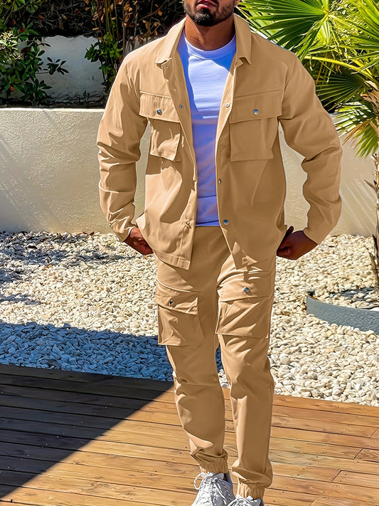 Co-ord Set Heren - Overhemdjack met Cargo Broek | Relaxed Fit