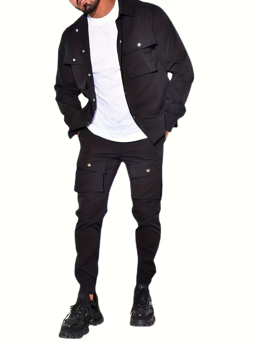 Co-ord Set Heren - Overhemdjack met Cargo Broek | Relaxed Fit