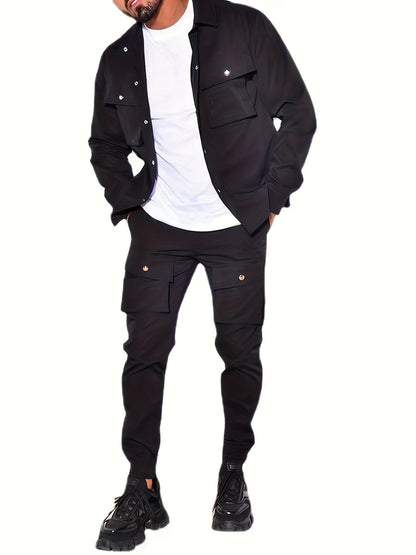 Co-ord Set Heren - Overhemdjack met Cargo Broek | Relaxed Fit