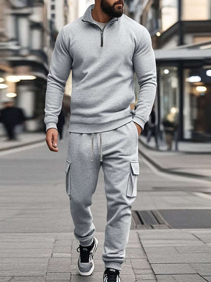 Set Heren - Half Zip Sweater met Cargo Joggingbroek | Co-ord
