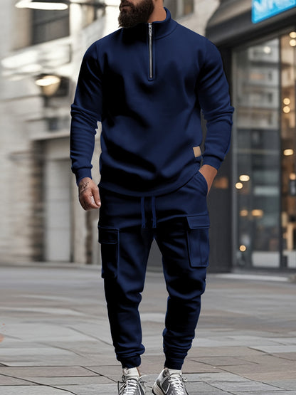 Set Heren - Half Zip Sweater met Cargo Joggingbroek | Co-ord