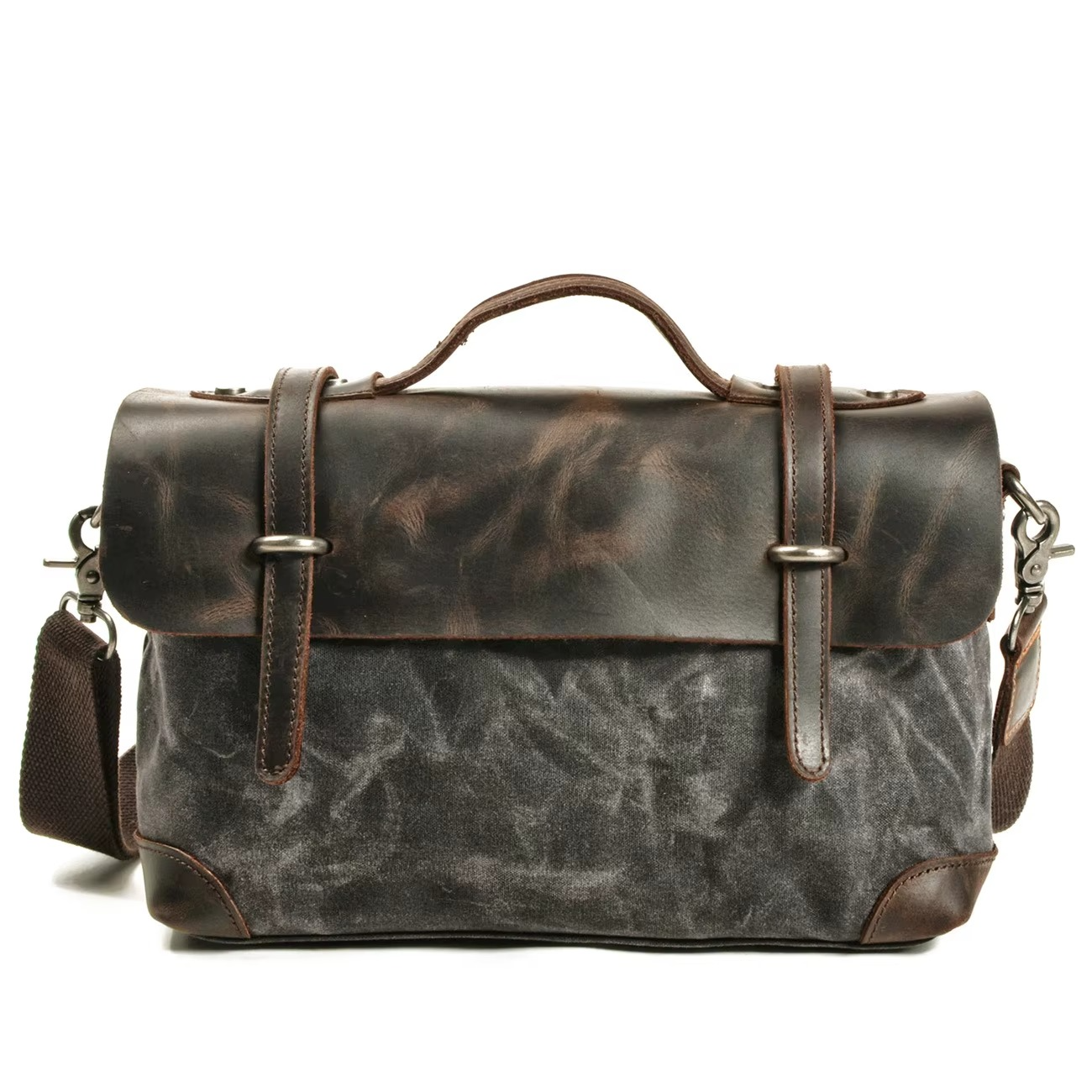 Tas Heren - Vintage Messenger met Flapklep en Topgreep | Casual