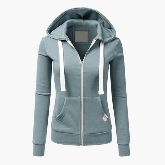 Hoodie Dames - Zip Model met Capuchon en Voorvak | Casual