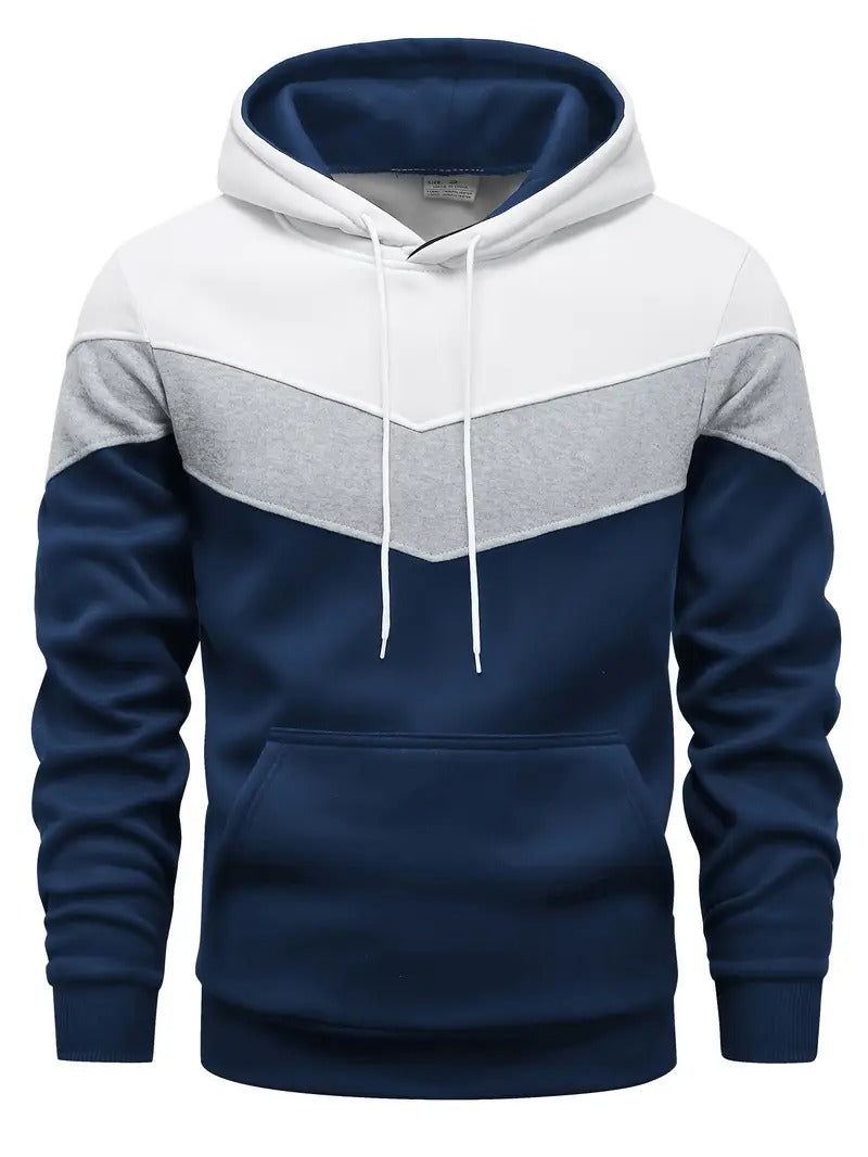 Hoodie Heren - Colorblock met Capuchon en Kangoeroe Zak | Veelzijdig