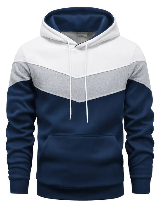 Hoodie Heren - Colorblock met Capuchon en Kangoeroe Zak | Veelzijdig
