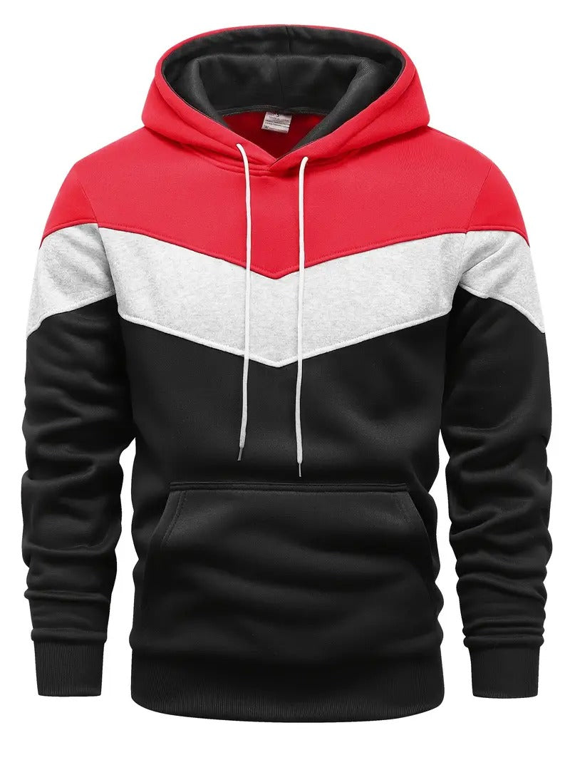 Hoodie Heren - Colorblock met Capuchon en Kangoeroe Zak | Veelzijdig