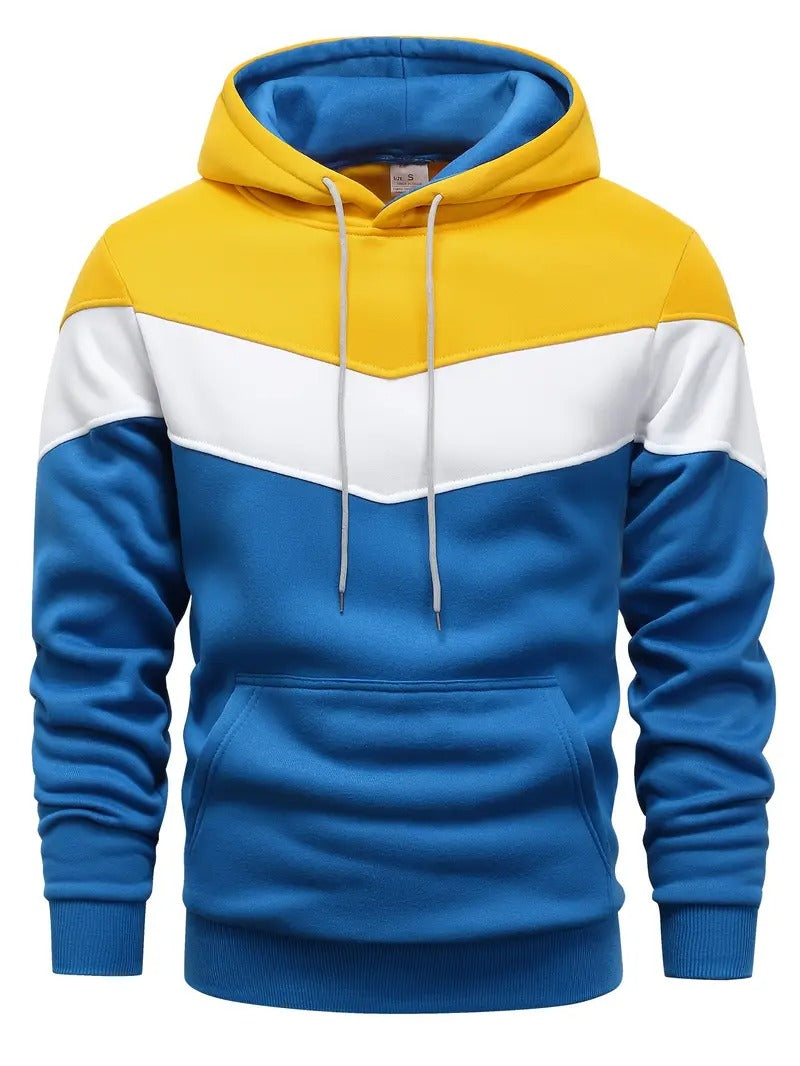 Hoodie Heren - Colorblock met Capuchon en Kangoeroe Zak | Veelzijdig