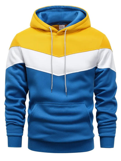 Hoodie Heren - Colorblock met Capuchon en Kangoeroe Zak | Veelzijdig