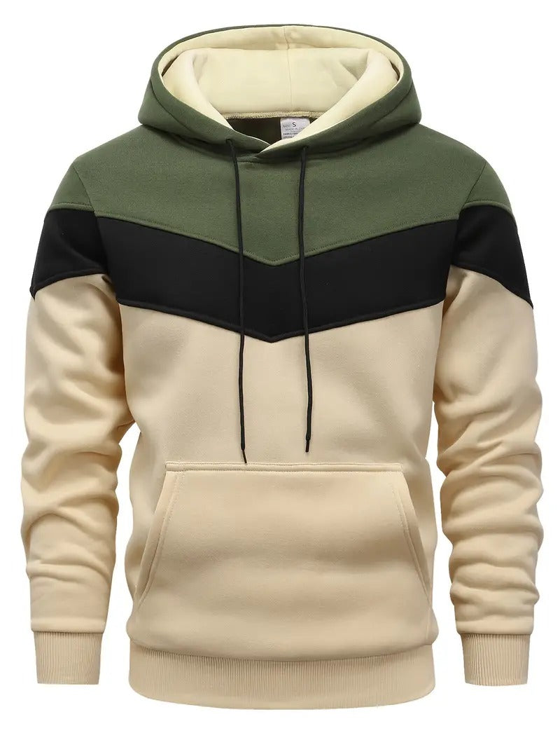 Hoodie Heren - Colorblock met Capuchon en Kangoeroe Zak | Veelzijdig