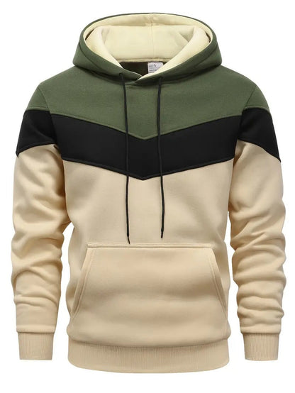 Hoodie Heren - Colorblock met Capuchon en Kangoeroe Zak | Veelzijdig