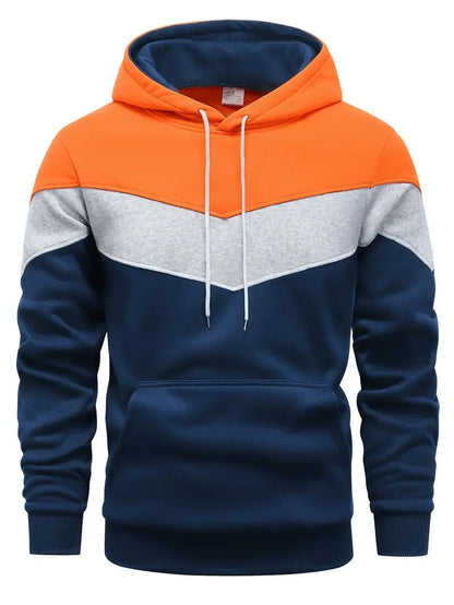 Hoodie Heren - Colorblock met Capuchon en Kangoeroe Zak | Veelzijdig