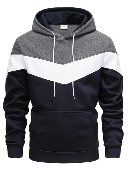 Hoodie Heren - Colorblock met Capuchon en Kangoeroe Zak | Veelzijdig