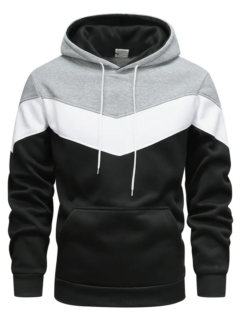 Hoodie Heren - Colorblock met Capuchon en Kangoeroe Zak | Veelzijdig