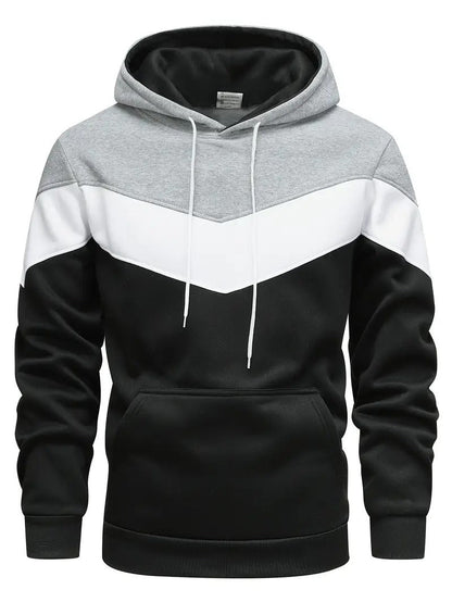 Hoodie Heren - Colorblock met Capuchon en Kangoeroe Zak | Veelzijdig