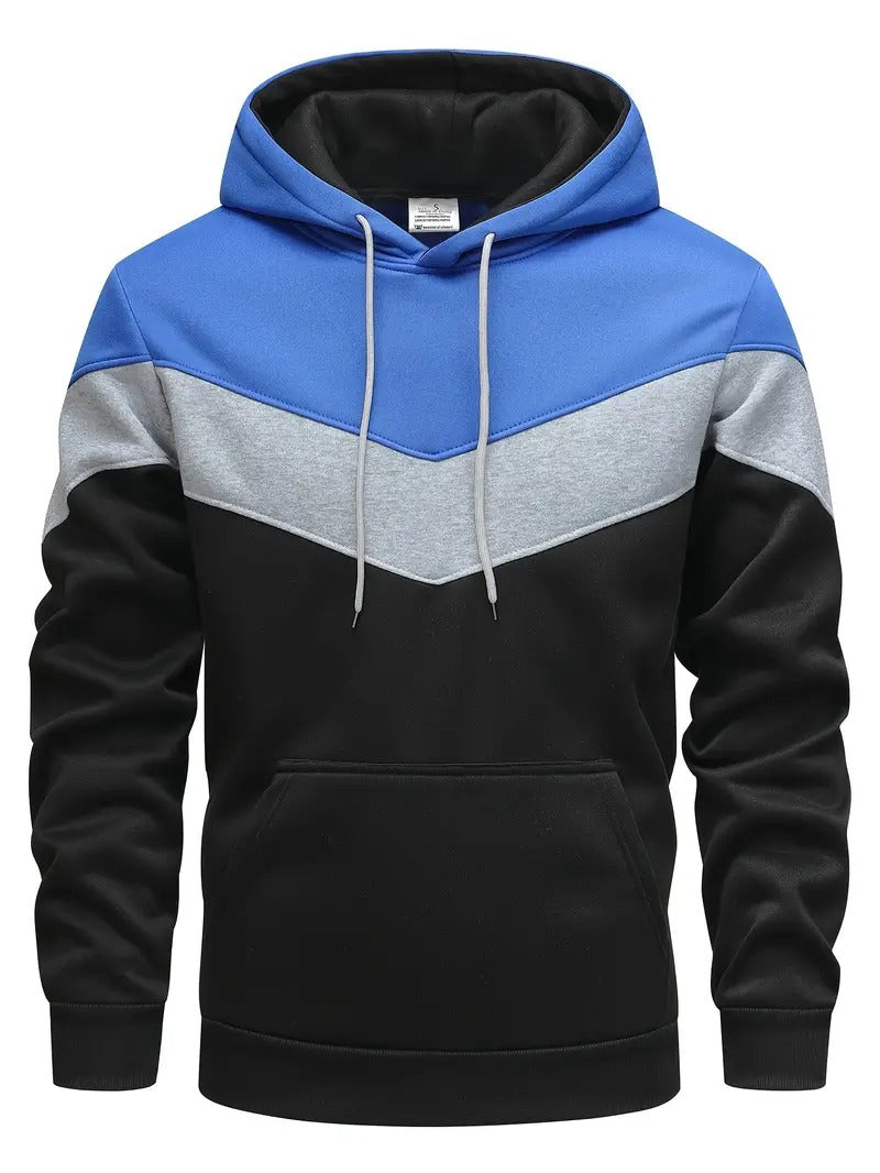 Hoodie Heren - Colorblock met Capuchon en Kangoeroe Zak | Veelzijdig