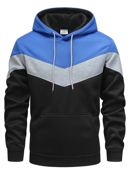 Hoodie Heren - Colorblock met Capuchon en Kangoeroe Zak | Veelzijdig
