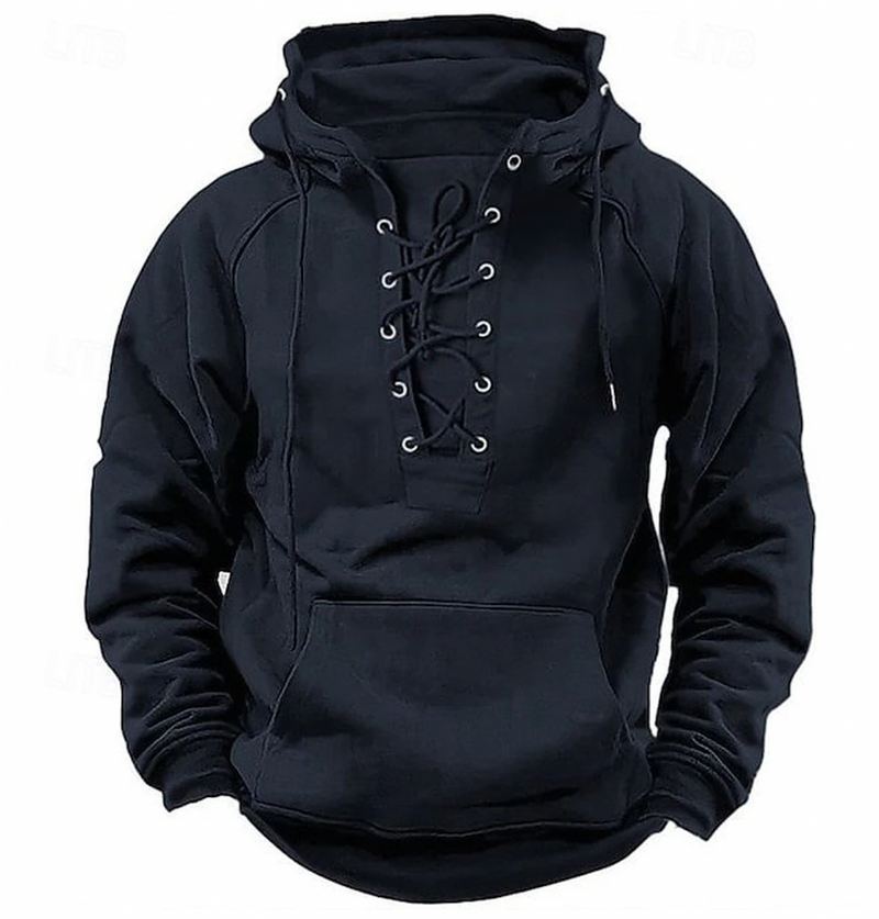 Hoodie Heren - Oversized Fit met Capuchon en Veterdetail | Urban
