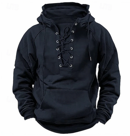 Hoodie Heren - Oversized Fit met Capuchon en Veterdetail | Urban