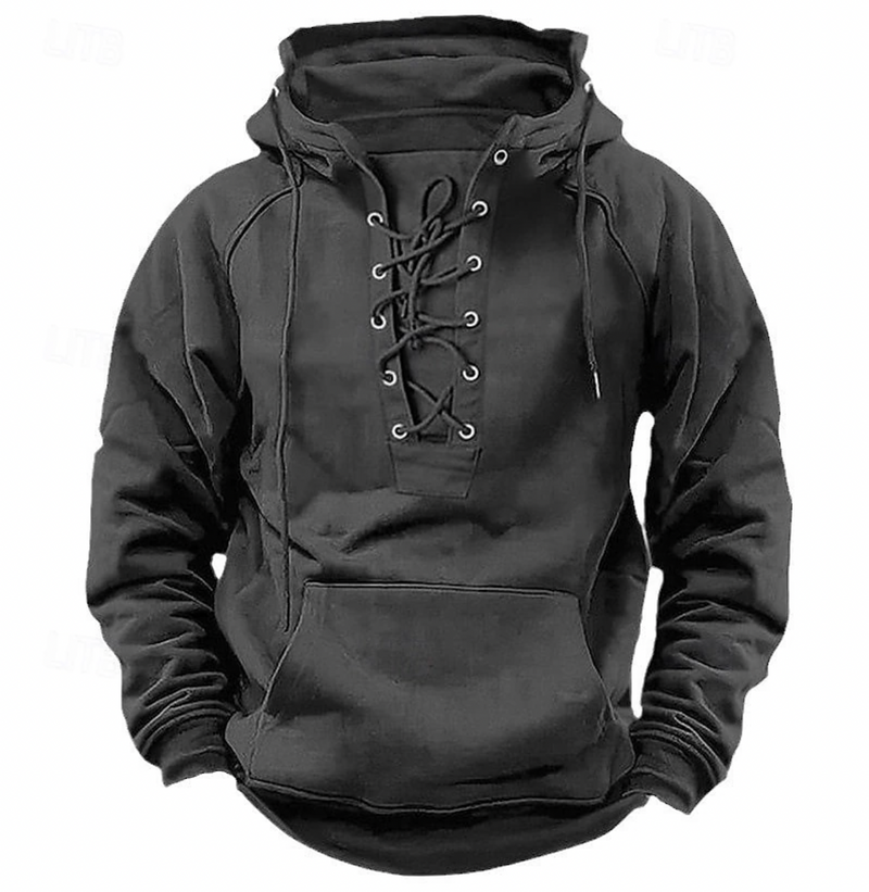 Hoodie Heren - Oversized Fit met Capuchon en Veterdetail | Urban