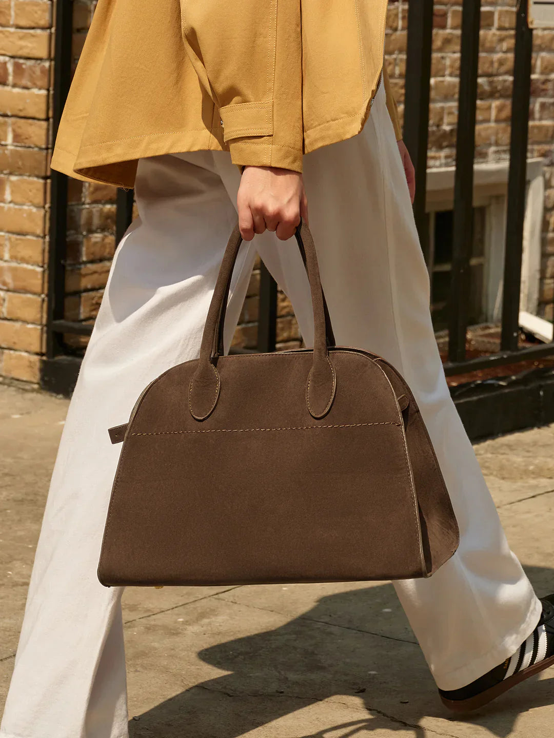 Tas Dames - Trapeziumvormige Handtas met Dubbele Rolhandvatten | Chic