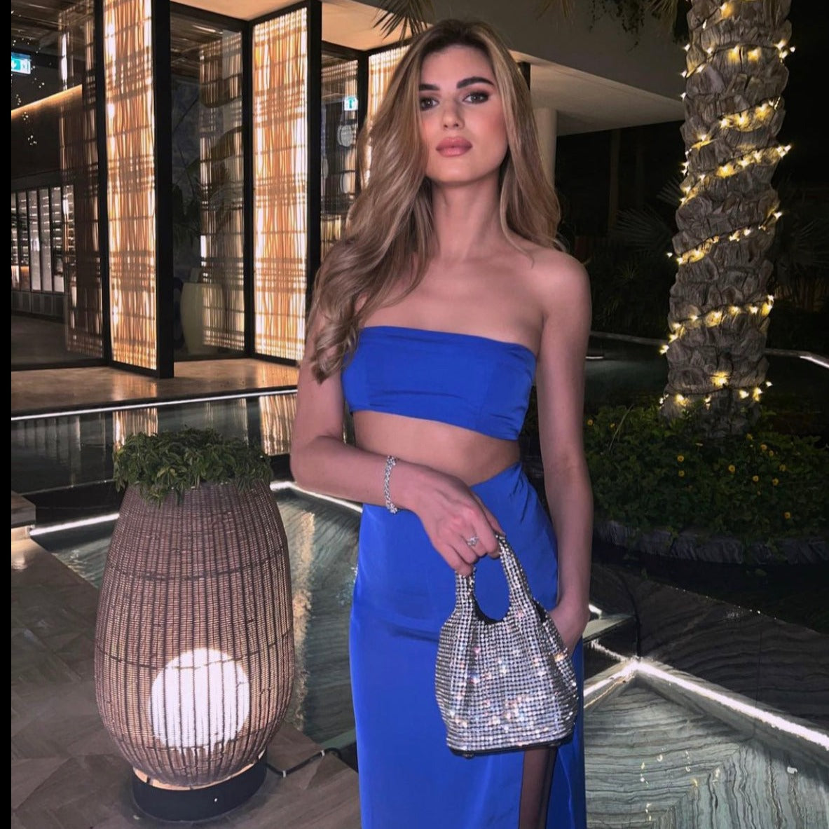 Tas Dames - Volledig Bedekte Strass Mini Bag met Dubbele Handgreep | Glamour